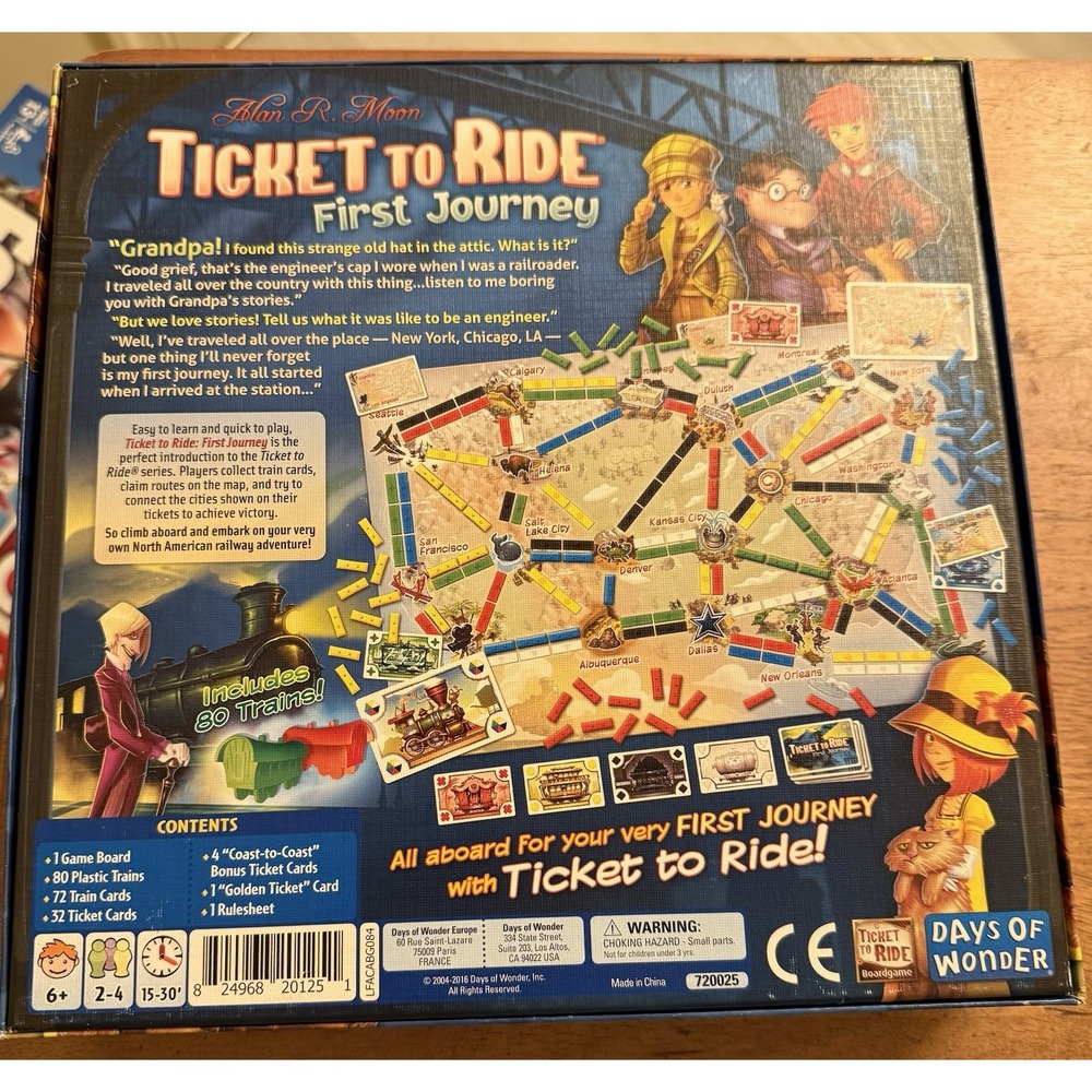 Ticket to Ride: First Journey Board Game- Days‎ Of Wonder COMPLETE - Picture 2 of 4